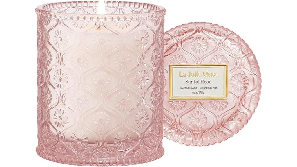 santal rose scented candle