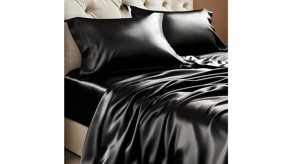 satin queen bed set