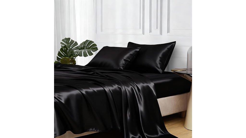 satin queen bed sheets