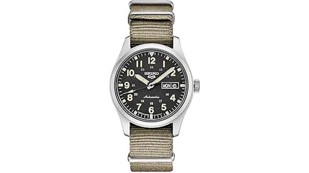 seiko men s black nylon