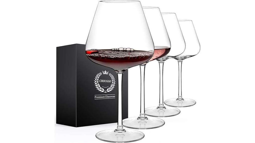 set of 4 crystal wine glasses