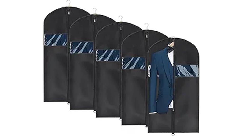 set of five garment bags