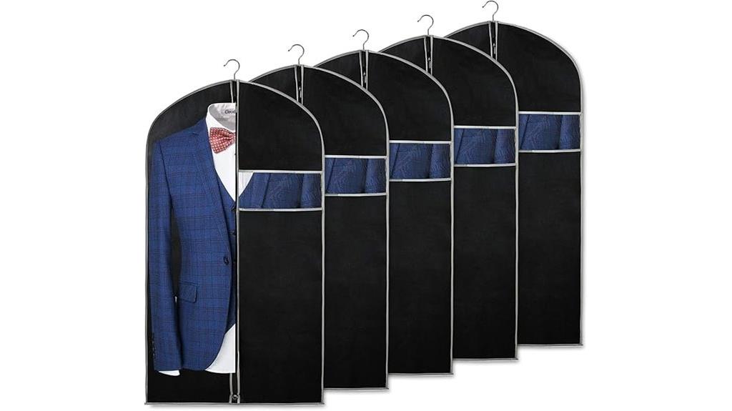 set of five suit bags