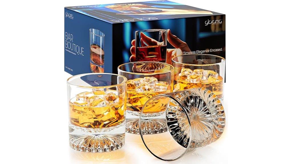 set of four whiskey glasses