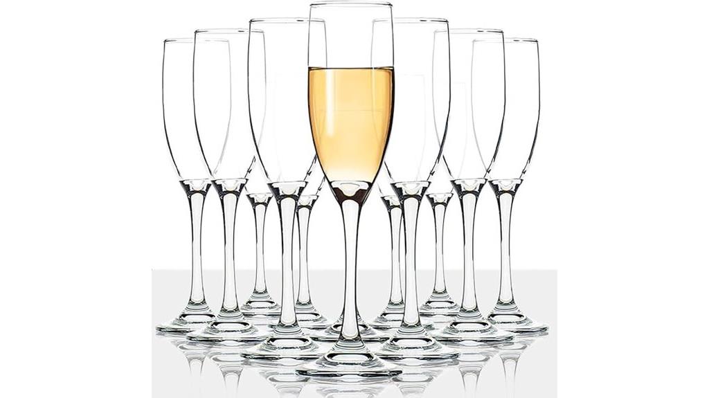 set of twelve champagne flutes
