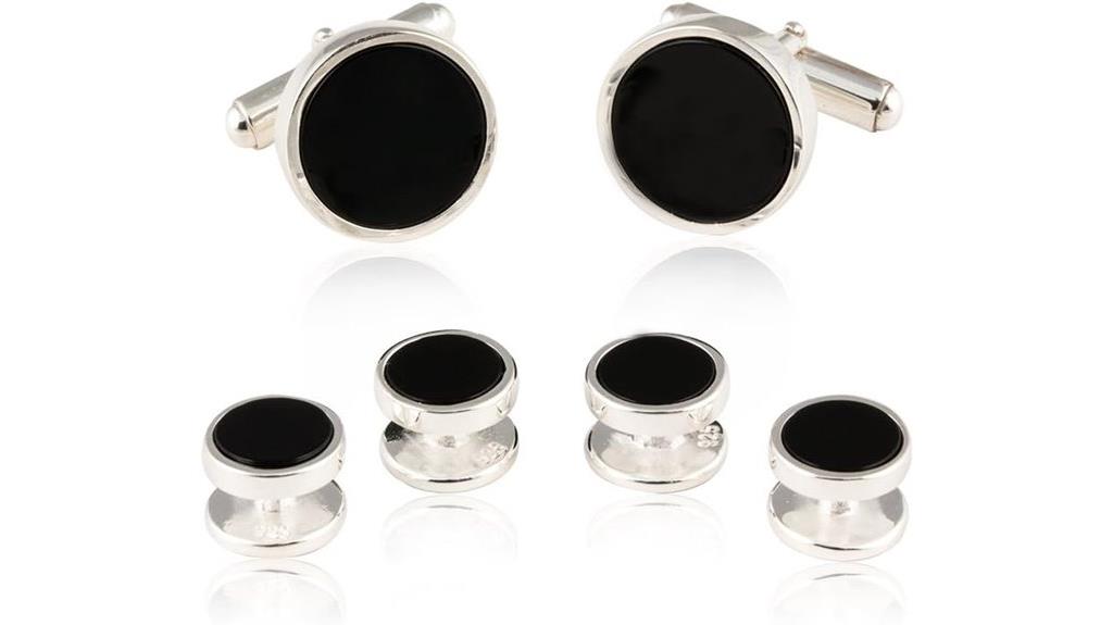 silver black onyx set