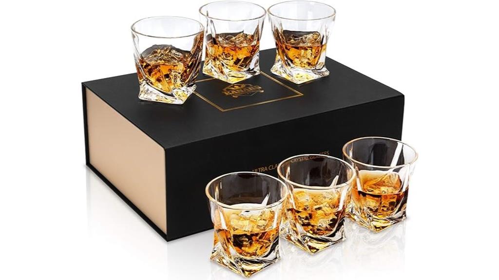 six 10oz whiskey glasses