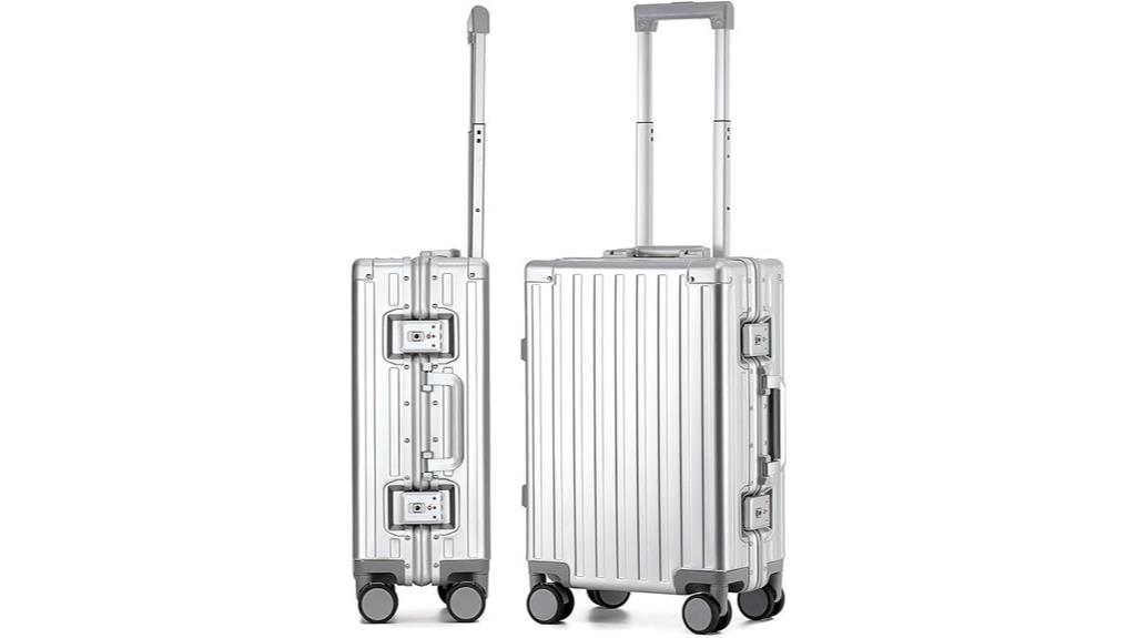 small aluminum spinner suitcase