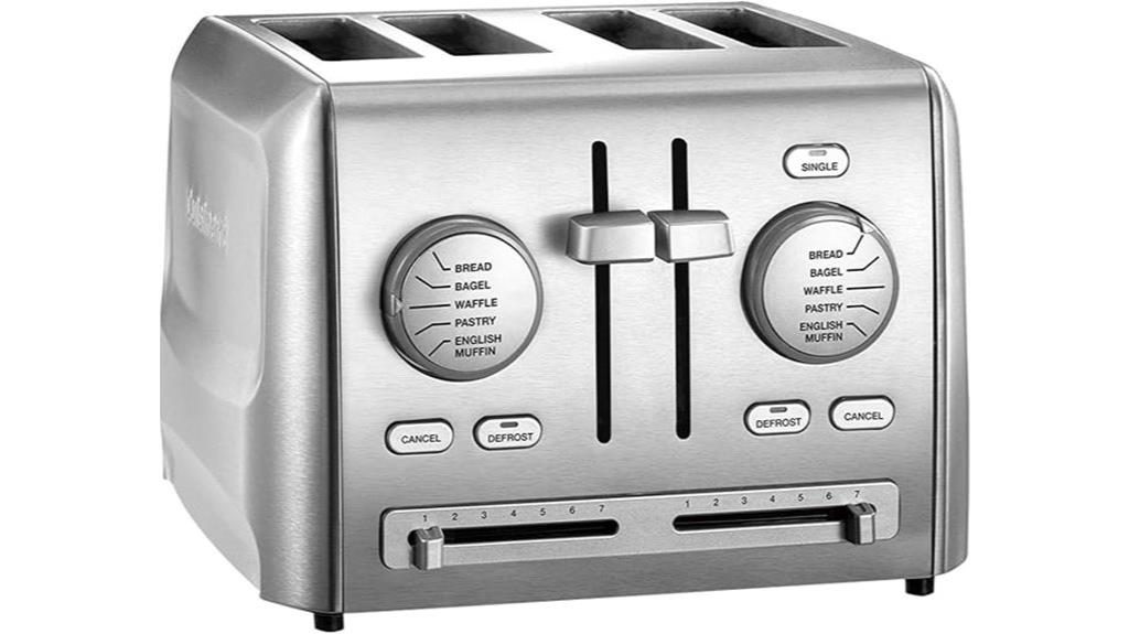 stainless steel 4 slice toaster