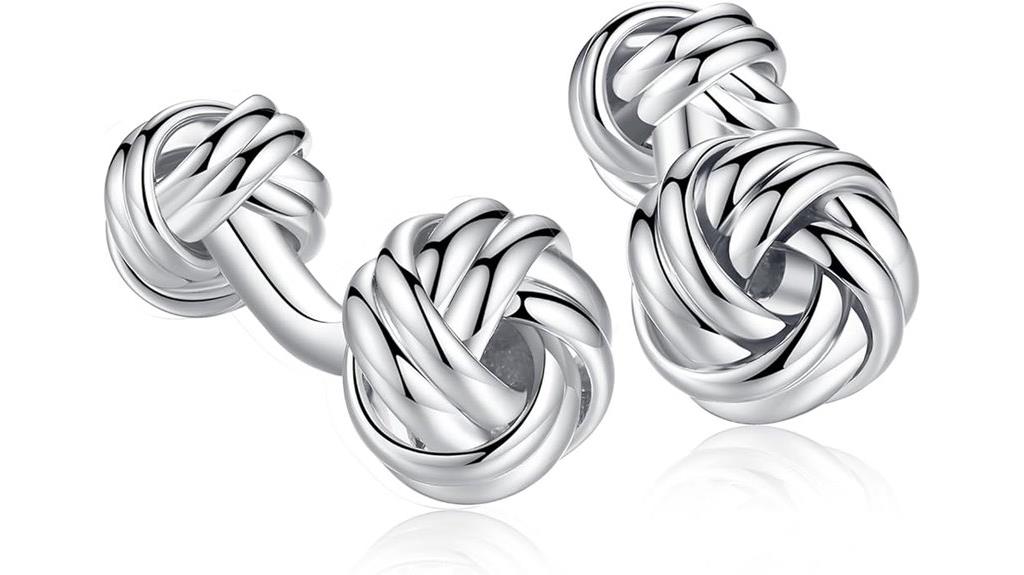 steel twist knot cufflinks
