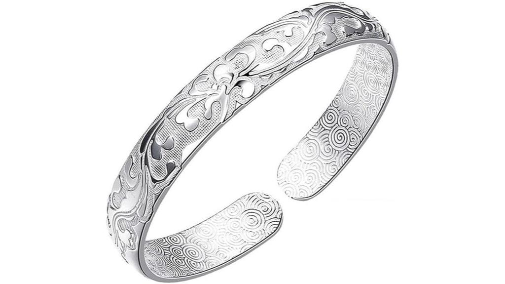 sterling silver adjustable bangle