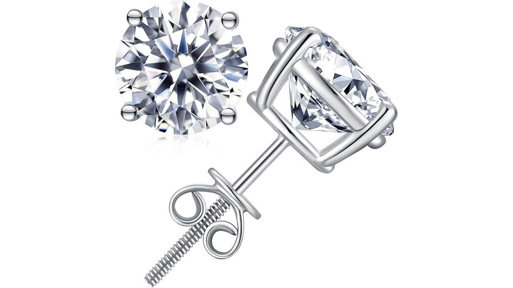 sterling silver moissanite earrings