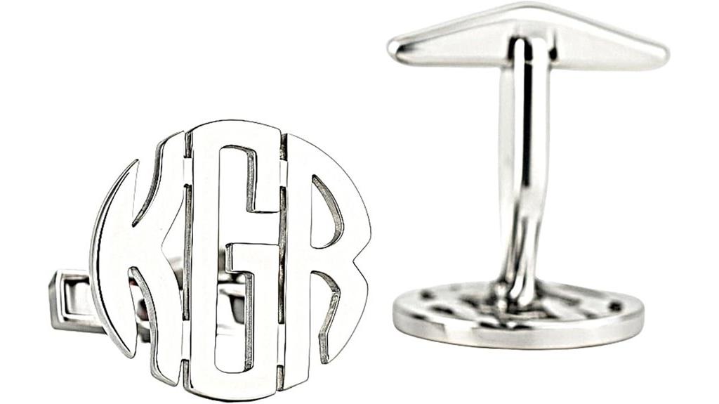 sterling silver monogram cufflinks
