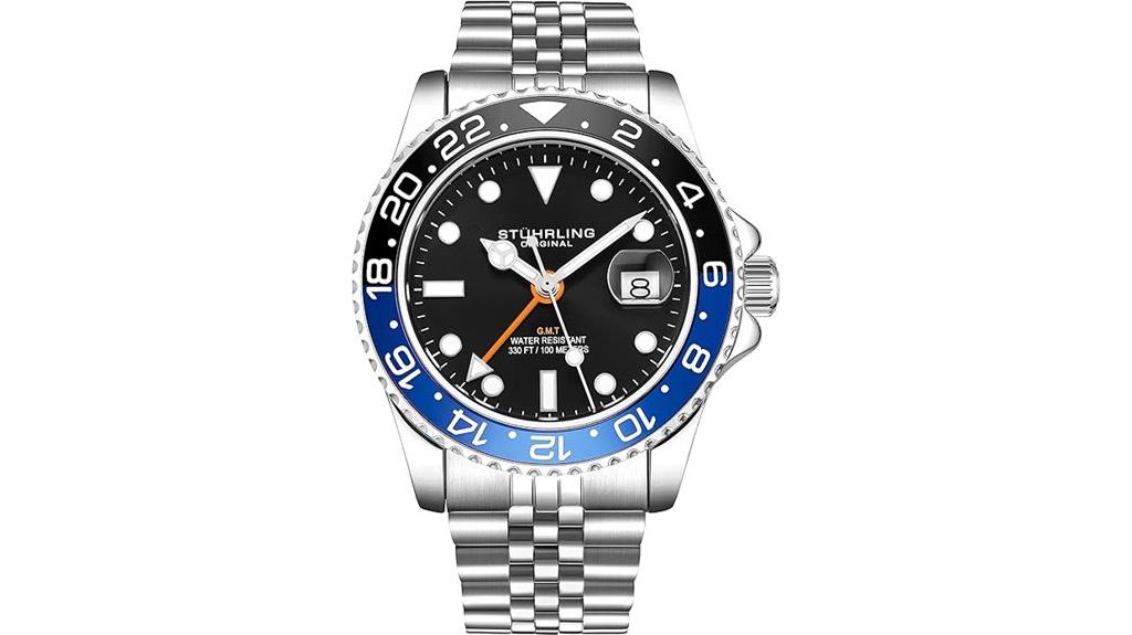 stuhrling men s gmt watch