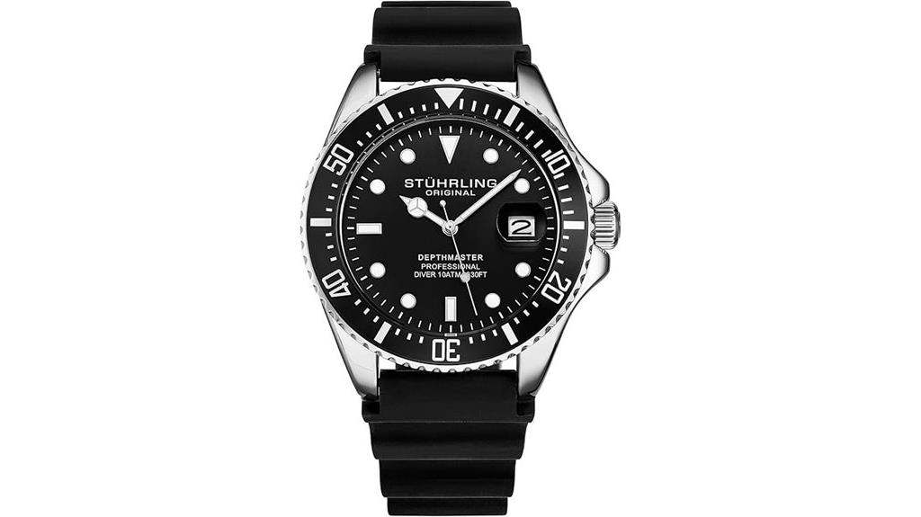 stuhrling men s silver dive watch