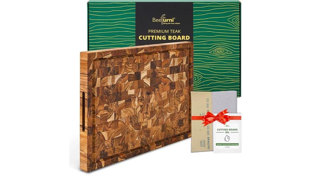 teak end grain cutting board