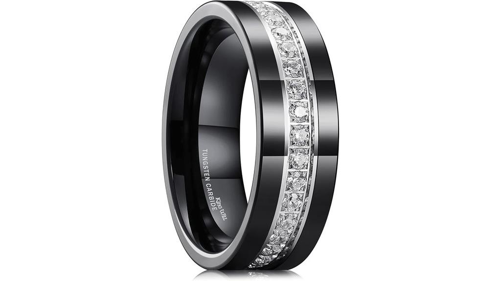 tungsten zircon wedding band