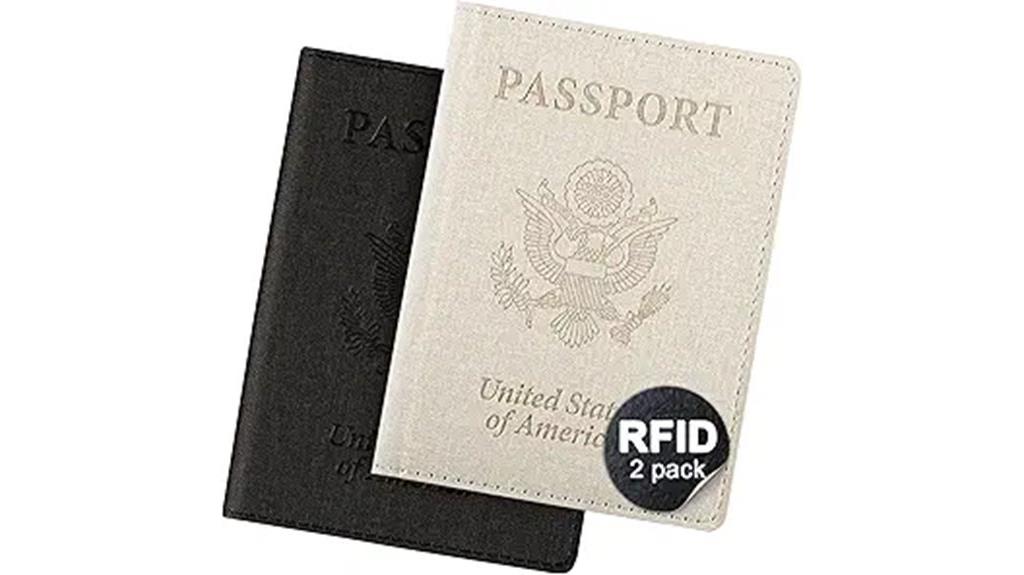 two passport covers rfid