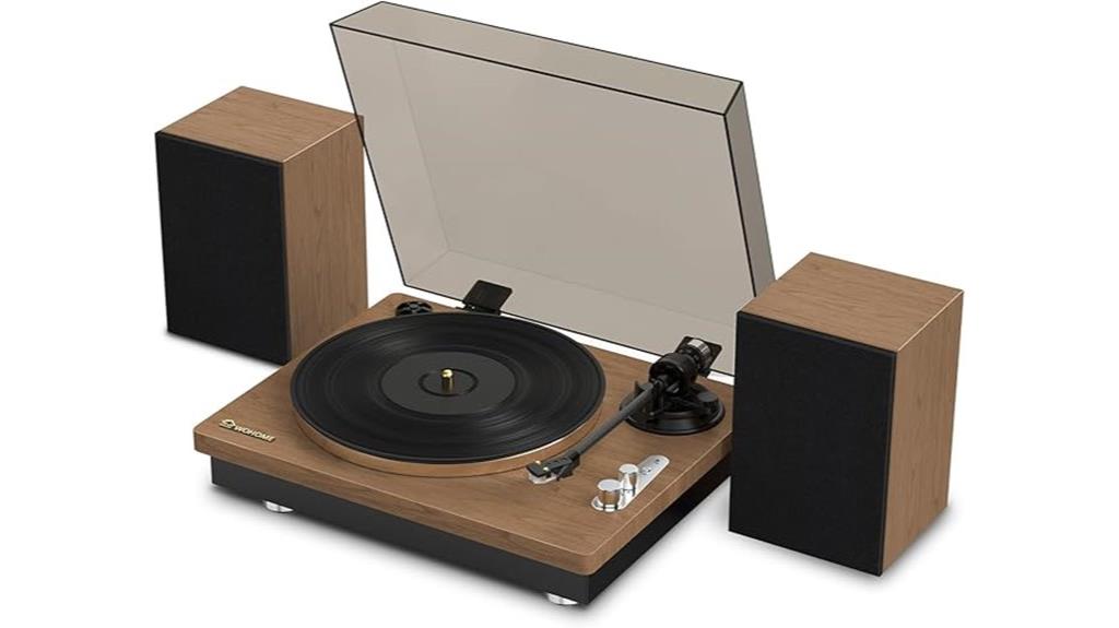 vinyl player with speakers