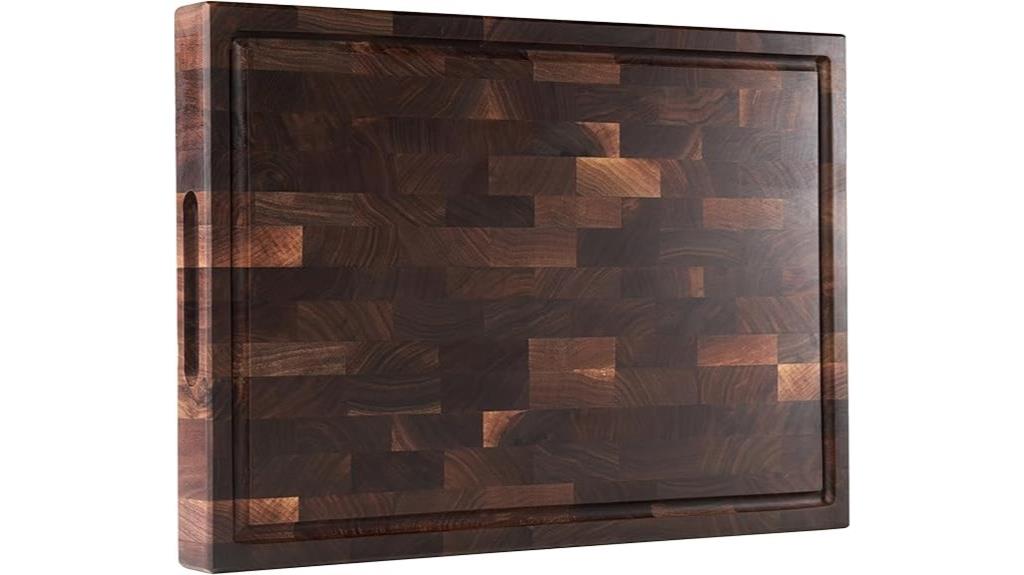 walnut cutting board with handles