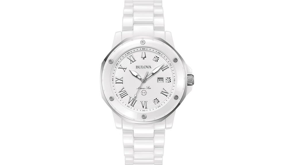 white ceramic stainless watch