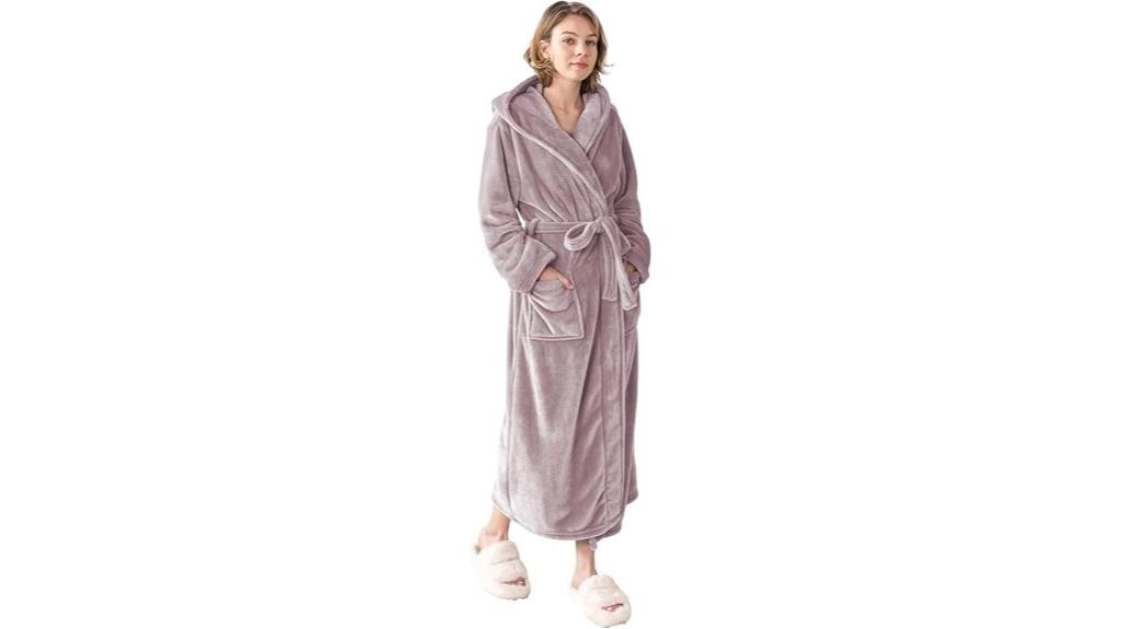 women s hooded plush fleece robe