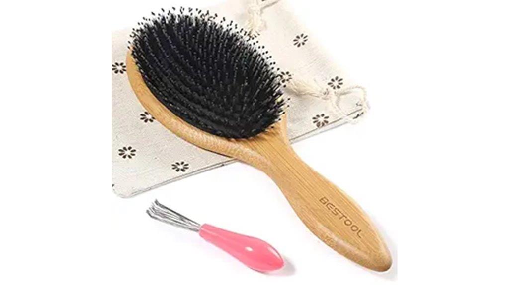 wooden paddle hair brush