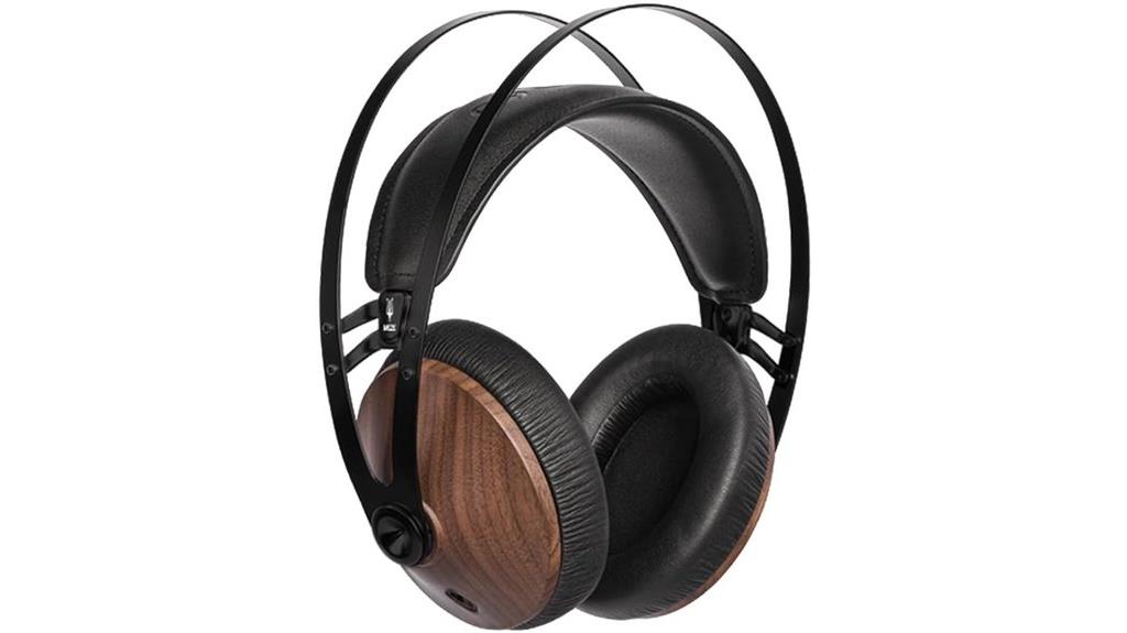 wooden wired headphones with microphone