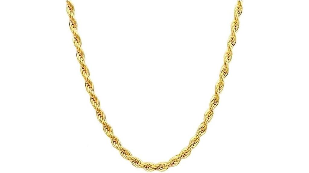 yellow gold rope chain
