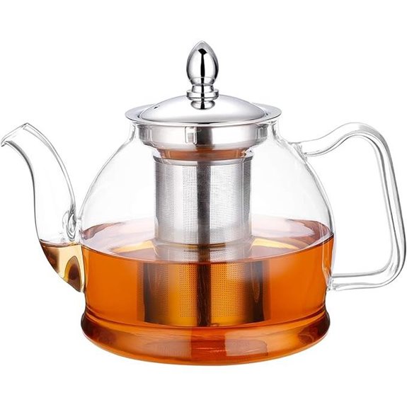 HIWARE 1000ml Glass Teapot with Infuser