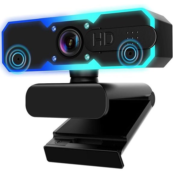 NBPOWER 1080P 60FPS Webcam with Microphone & RGB Light