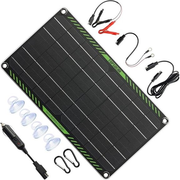 Topsolar 10W 12V Solar Trickle Charger with Cigarette Plug