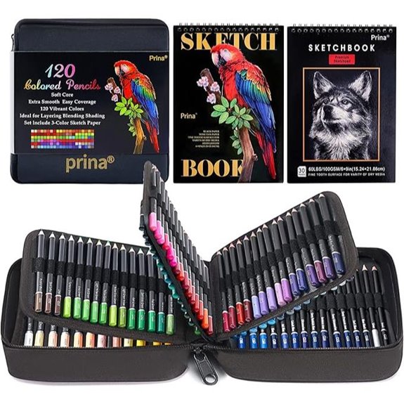 PRINA 120 Colors Colored Pencils Set for Artists