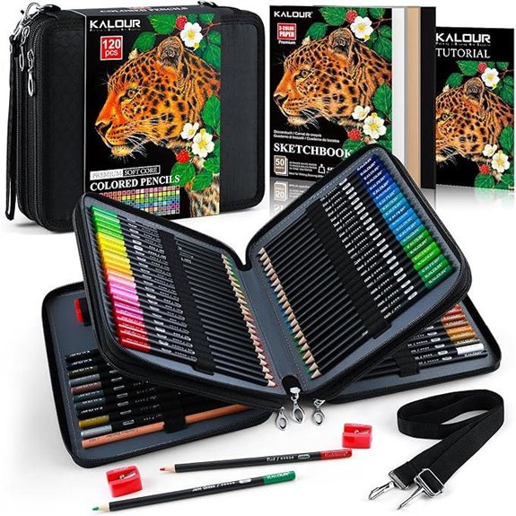 KALOUR 120 Colored Pencils Set with Carry Case