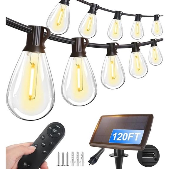 Tenmiro 120FT Solar String Lights with Remote