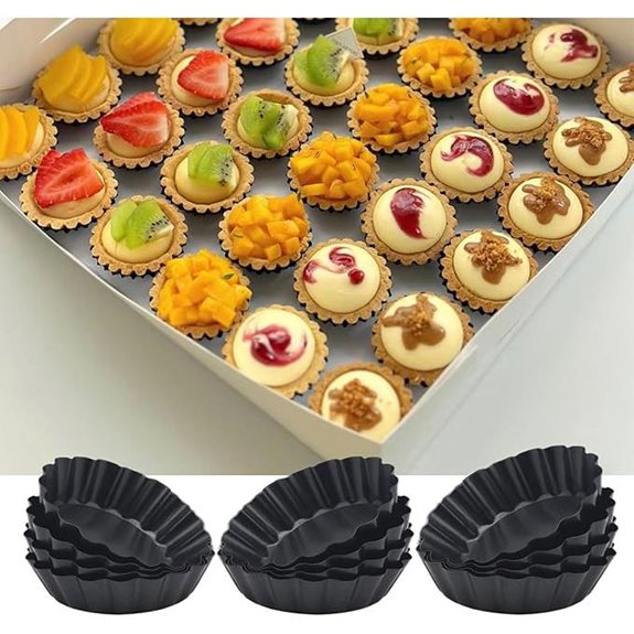 Mini Quiche Pans 12 Pack with Removable Bottom