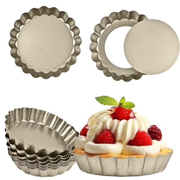 Mini Tart Pans 12-Pack Non-Stick Removable Bottom