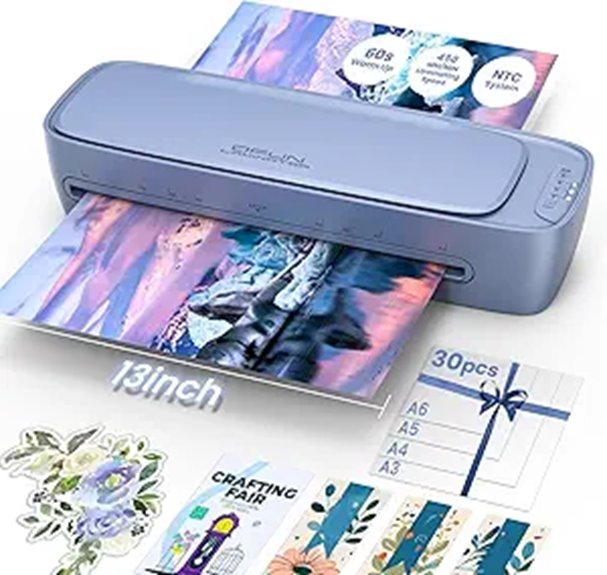 13-Inch Laminator Machine with Sheets for Home Office