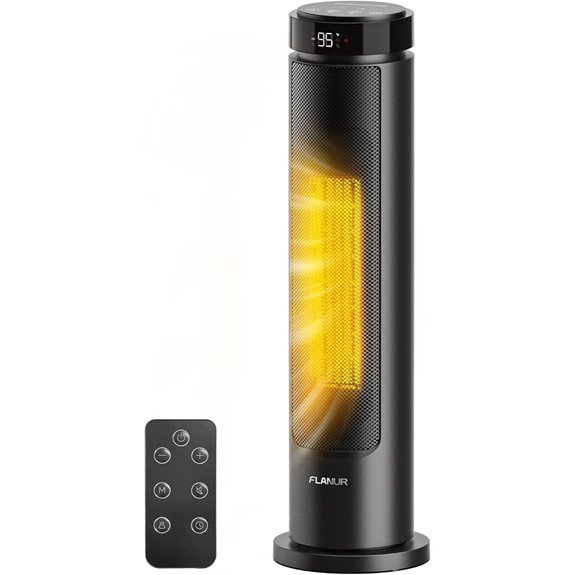 Portable 1500W Space Heater with Remote and Safety