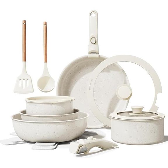 Ceramic Nonstick Cookware Set 17 Pieces