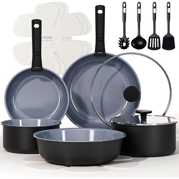 CAROTE 17-Piece Non-Stick Ceramic Cookware Set