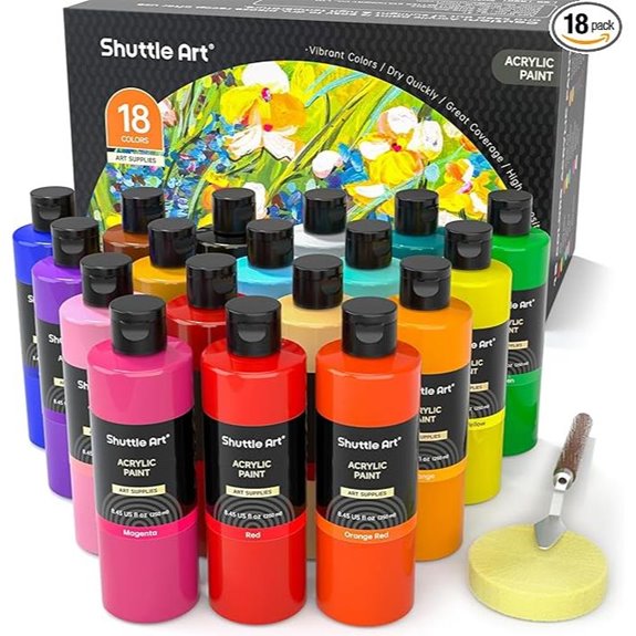 Shuttle Art 18-Color Acrylic Paint Set for Artists