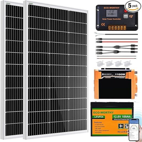 ECO-WORTHY 200W Solar Panel Kit with Battery & Inverter