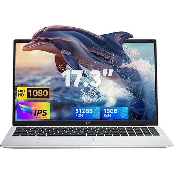 2025 17.3-Inch FHD Laptop 16GB RAM 512GB SSD