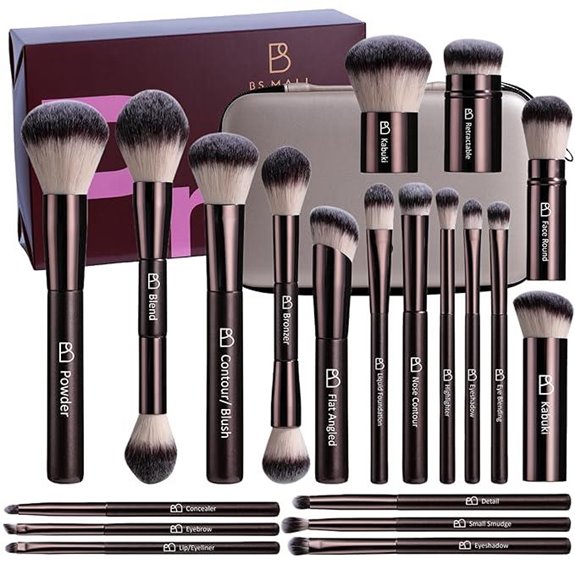 BS-MALL 20-Piece Makeup Brush Set with Travel Case