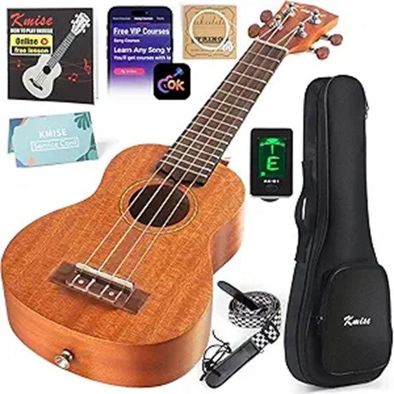 Kmise 21-inch Soprano Ukulele Starter Kit Bundle