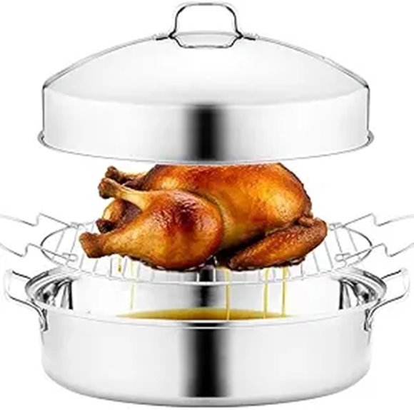 22-Inch Stainless Steel Roasting Pan with Rack