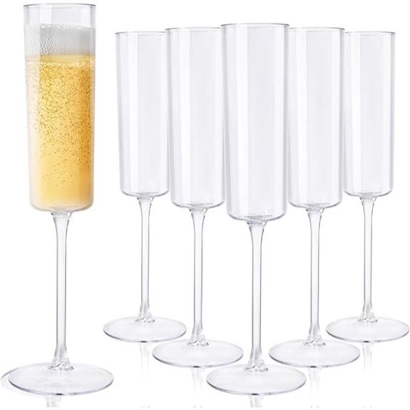 Ciaell 24 Pack Clear Plastic Champagne Flutes