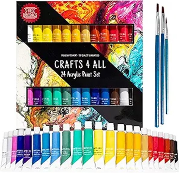 Acrylic Paint Set for Kids & Adults (24 Pack)