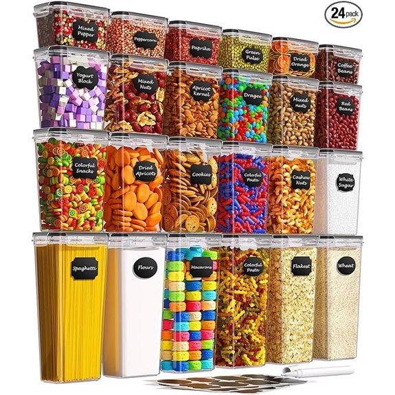 Airtight Food Storage Containers with Labels (24 pcs)